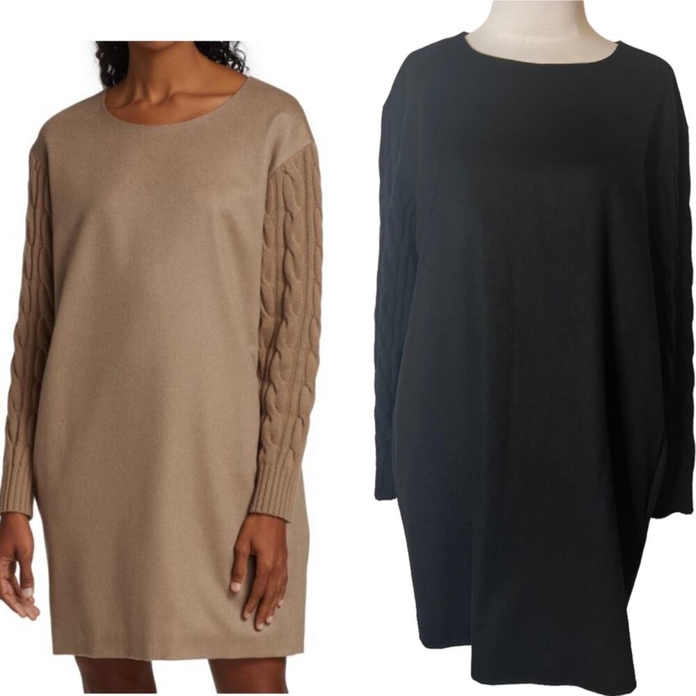 NWT MAX MARA Vignola Wool Cashmere Mini Dress black sz M